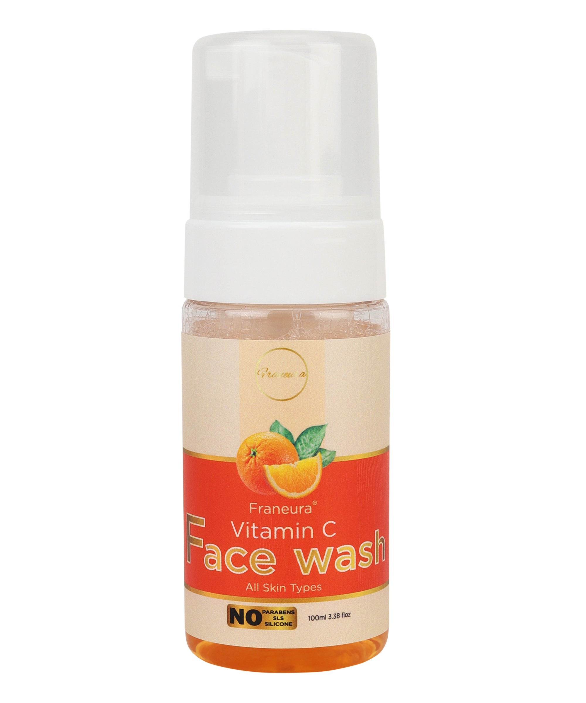 Franeura Vitamin C Foaming Face Wash - Brighten & Even Skin Tone - Remove dirt and impurities ( 100 ml )
