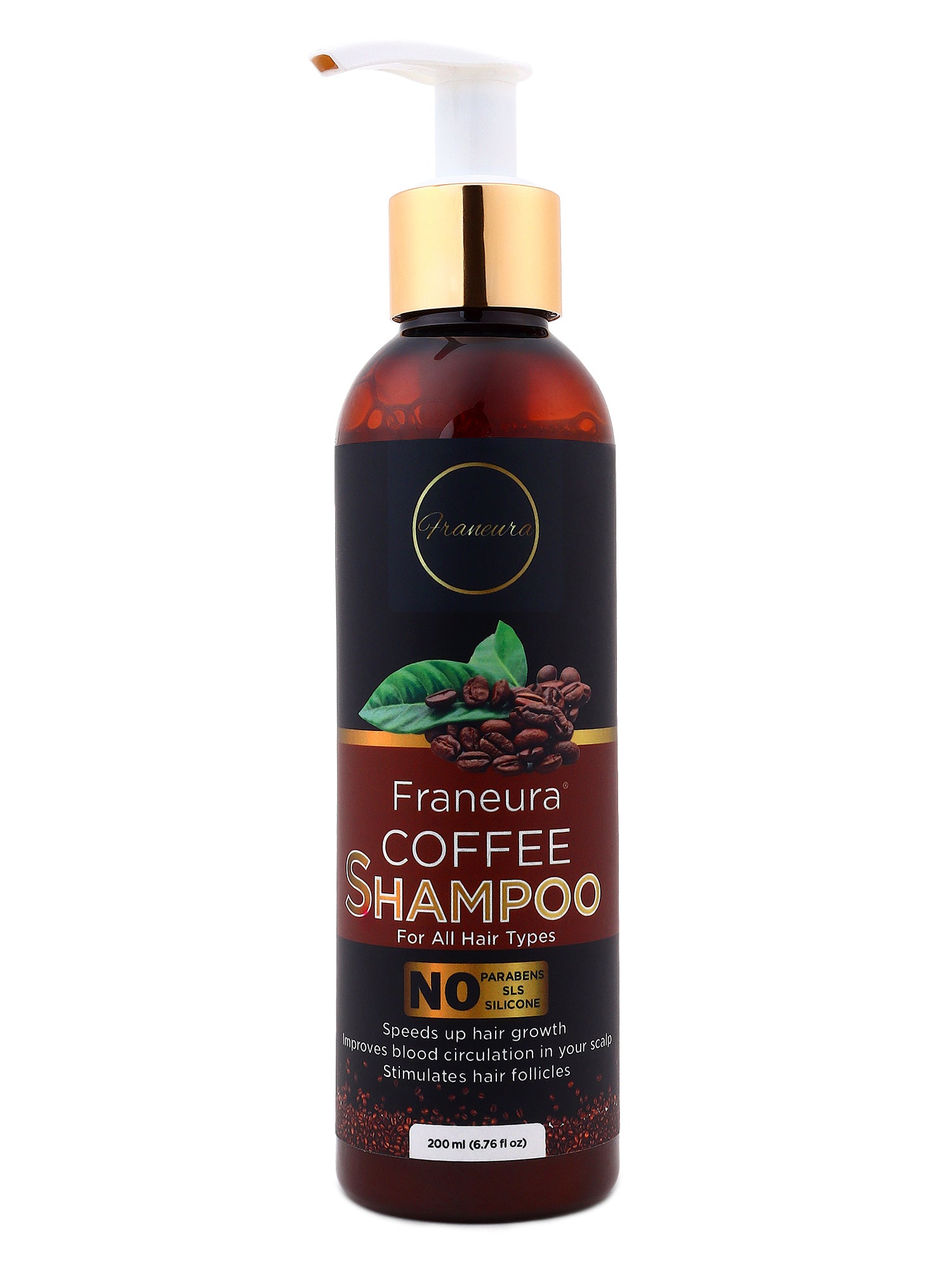 Franeura Daily Use Natural Coffee Shampoo - Revitalize and Strengthen Hair - Promotes Growth and Shine ( 200ml )
