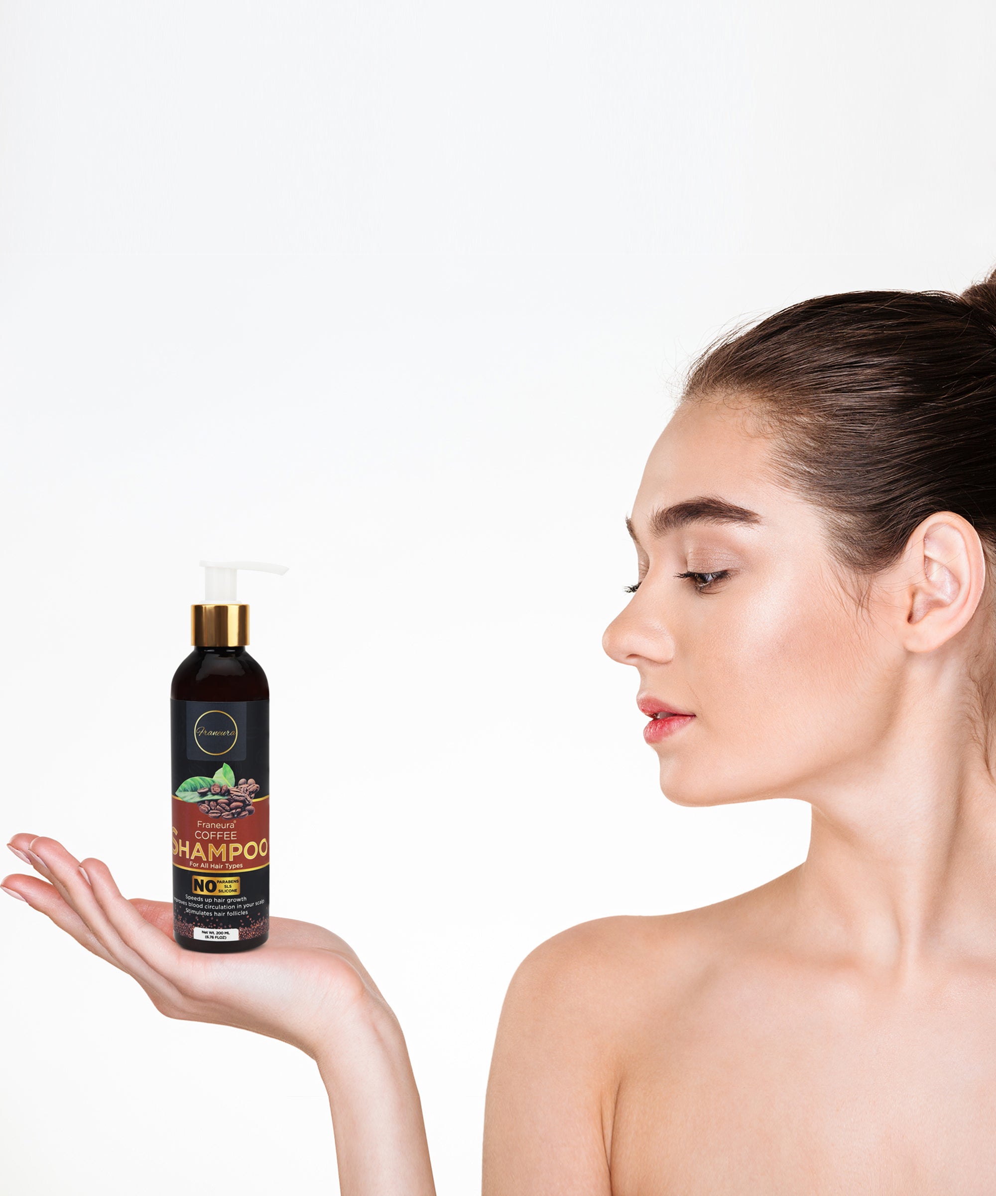 Franeura Daily Use Natural Coffee Shampoo - Revitalize and Strengthen Hair - Promotes Growth and Shine ( 200ml )