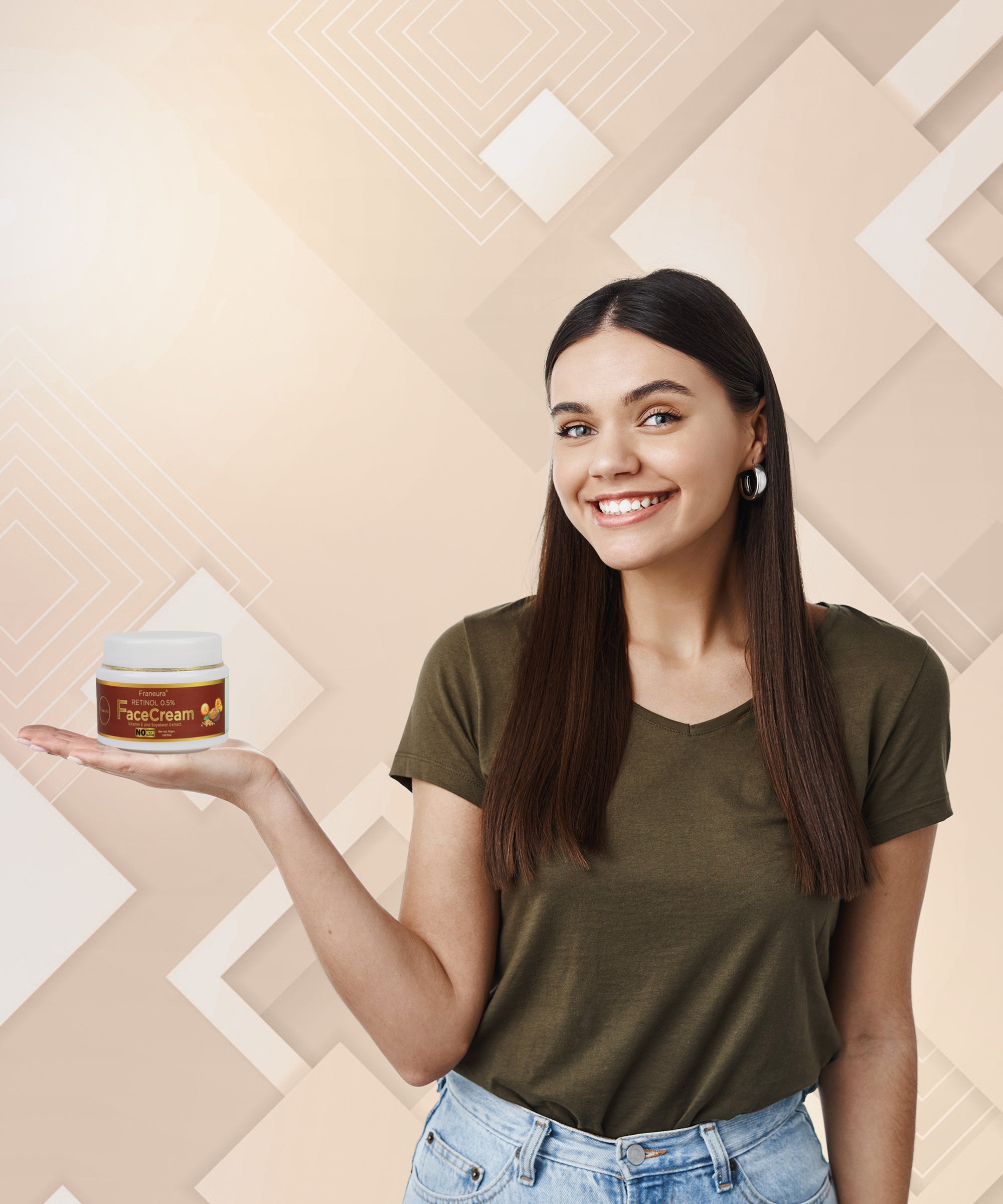 Franeura Natural Retinol Night Cream - Anti-Aging & Brightening - Reduce Fine Lines & Wrinkles , contains Vitamin E and Soyabean extract ( 50 gm )