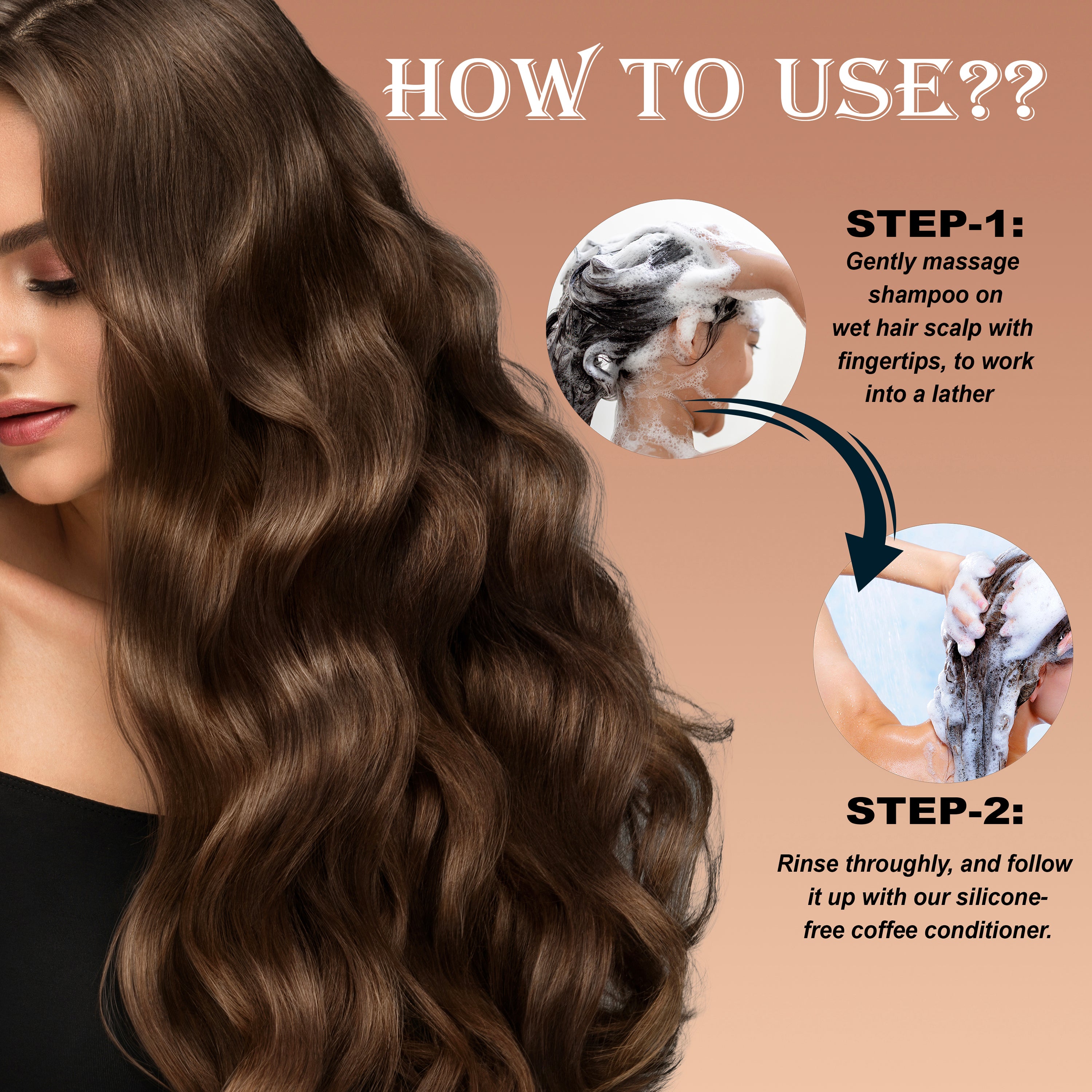 Franeura Daily Use Natural Coffee Shampoo - Revitalize and Strengthen Hair - Promotes Growth and Shine ( 200ml )