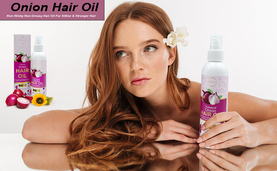 Franeura Natural Onion Oil for Stronger, Healthier Hair - Promotes Hair Growth & Prevents Hair Loss ( 200 ml )